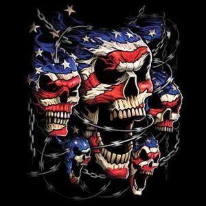 American flag skulls premium vinyl waterproof decals